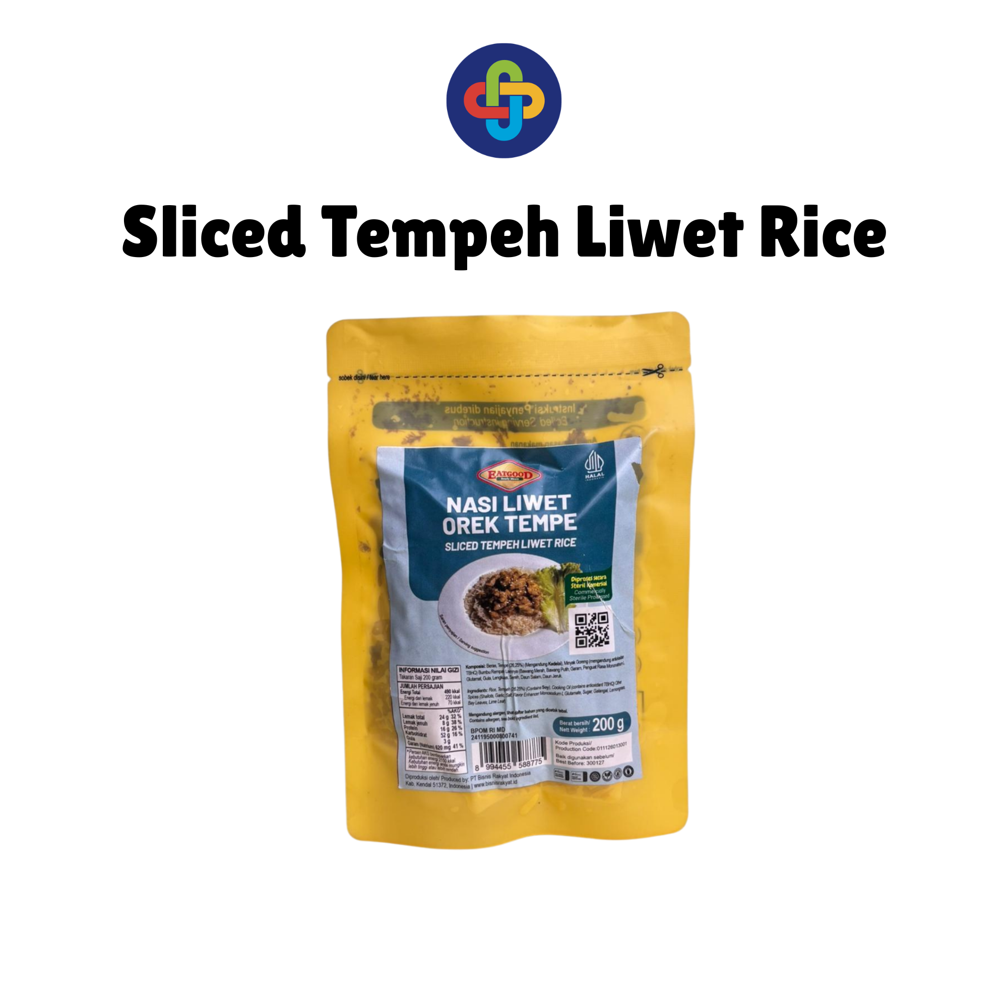 Sliced Tempeh Liwet Rice EatGood 200 gr